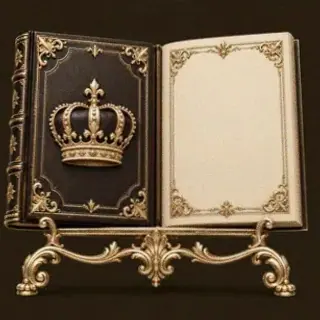 Ornate open book — Red Lion