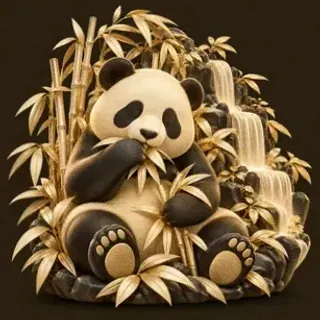 Panda eating bamboo — Red Lion