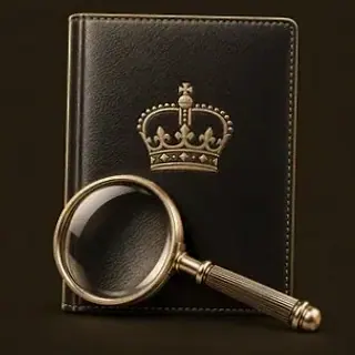 Passport magnifying glass — Red Lion