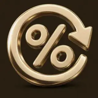 Gold percent symbol — Red Lion