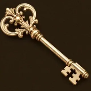 Ornate antique key — Red Lion